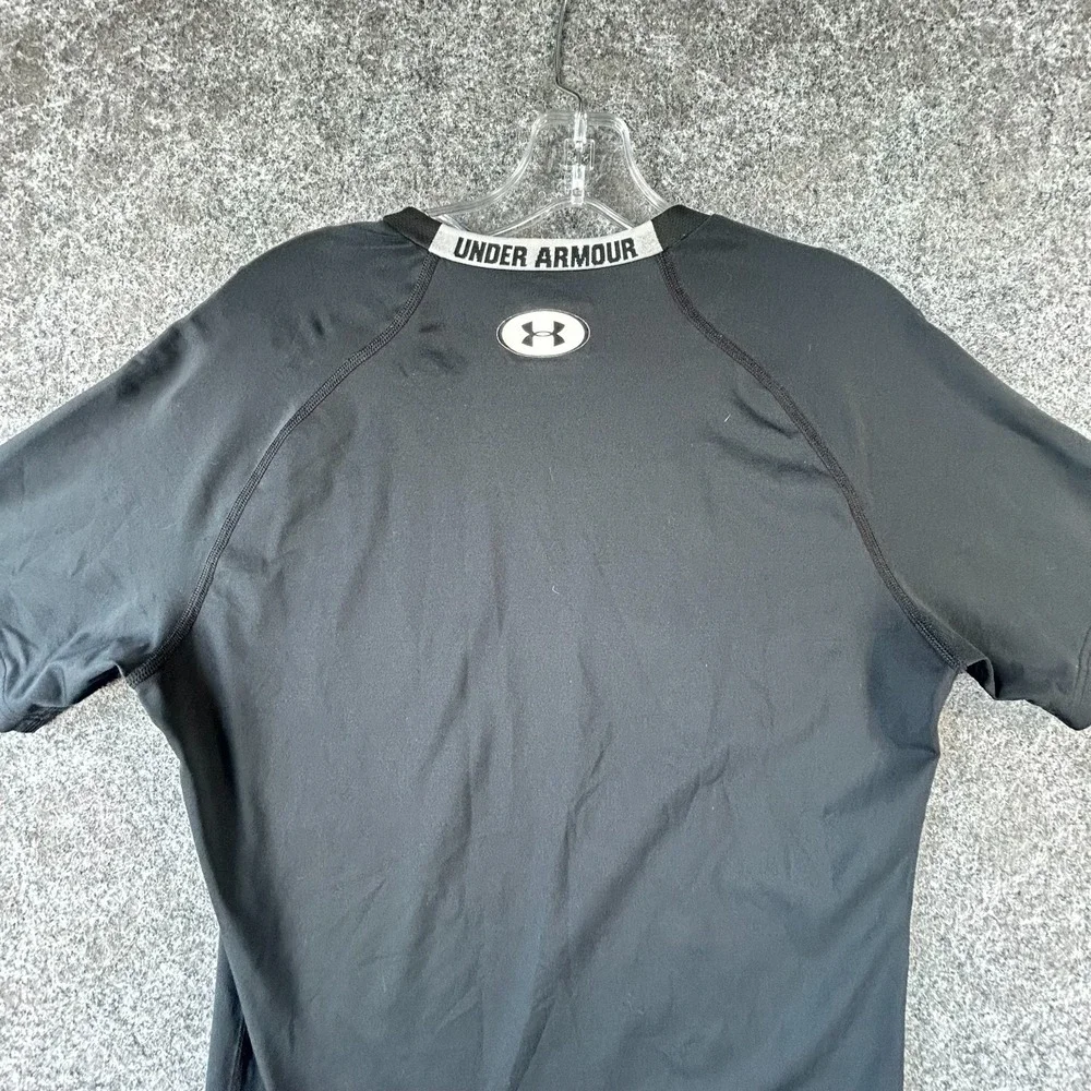 Under Armour HeatGear T-Shirt Mens L Black Compression Raglan Comfort Stretch